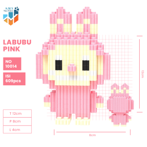 SMY Toystown Labubu Exciting Macarons Mini Mainan Bangunan Nano Block Bricks Mainan Edukasi Balok Susun Mainan Anak Mainan Tumpuk Balok Karakter Kartun Animasi 3D