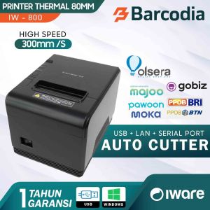 Printer IWARE IW-800 PRINTER THERMAL KASIR Auto Cutter High Speed Premium Printer Thermal 80mm Printer Kasir Auto Cutter
