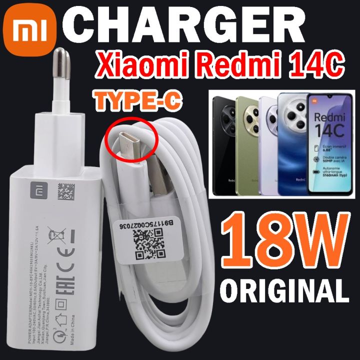 Xiaomi Charger 18 Watt Type C Original For Xiaomi Redmi 14C