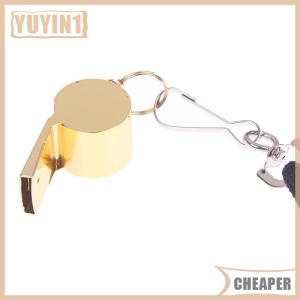 [COD] EHBqna SPORTS นกหวีดเชือกสแตนเลสสีทองห้อยคอนกหวีดช่วยชีวิตกลางแจ้ง