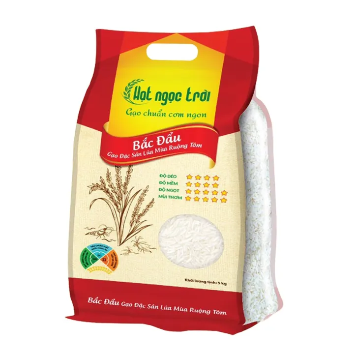 Gạo Hạt Ngọc Trời Bắc Đẩu - Gạo lúa mùa 6th ráo mềm ngọt thơm cơm - túi 5KG