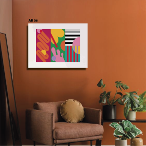 Hiasan Dinding Abstrak Doodle Minimalis Pajangan Cafe Dekorasi Ruang Tamu