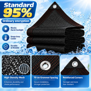 98% Shading Sun Shade Net Beige Anti-UV Shelter Swimming Pool Outdoor Garden Pergola Sun Cover Anti UV Sunshade Net Sun Shade Sail Mesh Greenhouse Net Sunscreen Sunblock Shade Cloth Net Car Sunshade Multiple Sizes Available