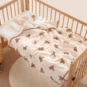 ULTRA Selimut Bayi Bamboo Bubble 100x110cm / Selimut Bayi Korea Minky Stitches Cotton Dot Muslin Jepang Bamboo / Newborn Infant Baby Cotton
