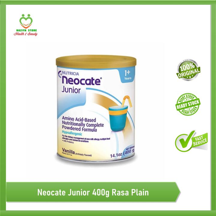 NEOCATE JUNIOR Vanila Plain 400gram Susu Kebutuhan Khusus Anak Alergi Susu Sapi (Nutricia)