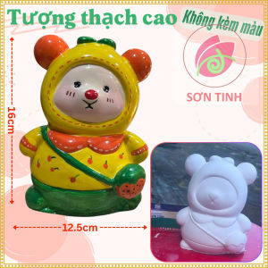 Tượng thạch cao trắng chậu hoa Hello Kitty dễ thương M94 (Không kèm màu) Bé Tô Màu Tô Tượng