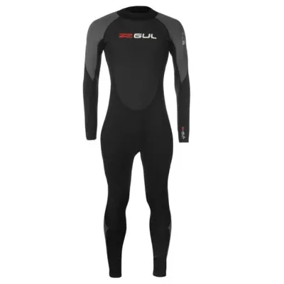 Gul Mens Contour Full Wetsuit (Black/Grey/Red) - Sports Direct