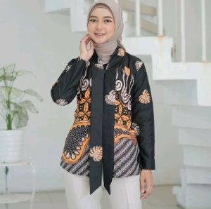ATASAN BU TEJO BAJU KERJA WANITA BLOUSE BATIK SERAGAM KANTOR DEWASA MODERN KEKINIAN 2024