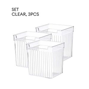 Transparent Multipurpose Fridge Organizer Bin Refrigerator Side Door Storage Shelf Basket