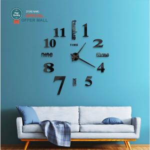 【Decoration】40*40cm 3D Wall Clock Big Size Round Frameless Clock Home Office Modern Clock Decor Gift