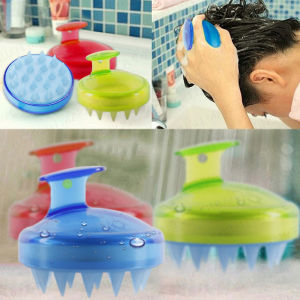 【Heim】 Multifunctional Silicone Shampoo Brush Head Body Scalp Massage Brush Comb Hair Washing Comb Shower Brush Bath Spa Massage Brush WD-0229