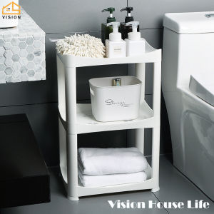 Vision Nordic Multi-layer Toilet Storage Rack Floor-standing Bathroom Slit Finishing Rack Household Plastic Storage Shelf Kitchen Condiment Seasoning Rack