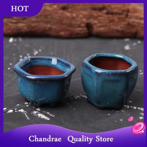 [Chandrae] Mini Plant Pots Flower Pot With Holes Garden Chinese Style Bonsai Flowerpot Purple Sand Craft Plant Pot Planter Home Decoration