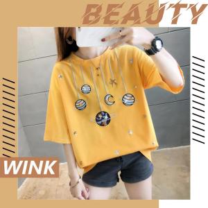 LH.Bigsize ไซส์ใหญ่เสื้อยืดสกรีนลายอวกาศน่ารักๆสีสันสดใส เนื้อผ้านิ่มใส่สบาย