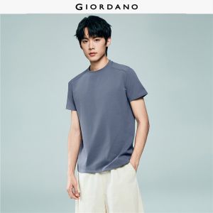 Giordano Men Seam detail solid color short sleeve tee Free Shipping 18026003