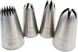 Extra Large Piping Nozzles 1M 1B 2D# 9FT Seamless Stainless Steel Piping Icing Tips for Cakes