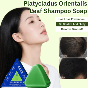 Platycladus Orientalis Leaf Shampoo Soap Handmade Essential Oil Soap for Strong Healthy Shiny Hair Daily Use