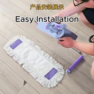 55cm Extra Large Flat Mop Mop Lantai Besar Serap Air Kuat Microfiber Wet & Dry Easy Squeeze Home Kitchen Bathroom Floor Cleaning
