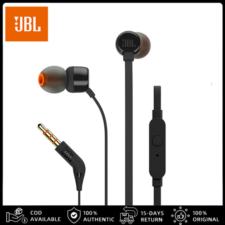 Original jBL T110 3.5mm Wired Earphones Stereo Deep Bass Earbuds Headset Sports Earphone with Mic