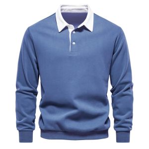 Mens Autumn Long-Sleeved POLO Collar European Size Sweater - Trendy High-Quality Casual Versatile and Loose-Fit Top2026