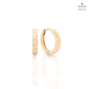 Xuping Anting Klip Minimalis Lapis Emas Polos Motif Cutting 0161250423