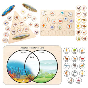 Animal Marine Life Matching Puzzles Montessori Educational Toys Growing Environment Food Chain Cognition Parish Learning Toys