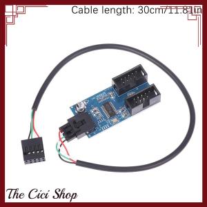 [The Cici Shop] 1ชิ้นยูเอสบี9ขาเชื่อมต่อเมนบอร์ด 1ต่อ2สายเคเบิลเดสก์ท็อป USB2.0ฮับเชื่อมต่อพอร์ตอะแดปเตอร์