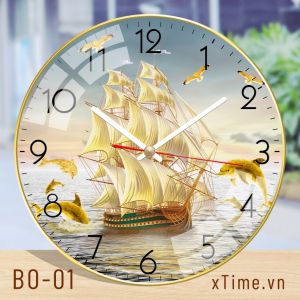 Đồng Hồ Tráng Gương "THUẬN BUỒM XUÔI GIÓ" In UV 5D Cao Cấp