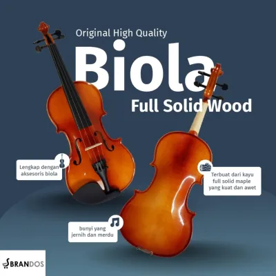 Biola Violin Full Solid Wood Vienna Hardcase Bow Rosin