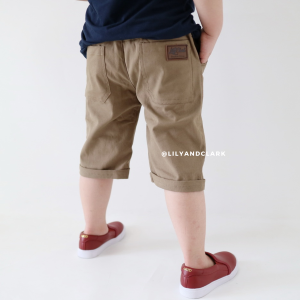Lily And Clark Celana Pendek Anak Laki Laki Nyaman Dipakai Bahan Strech Warna Khaki CP01