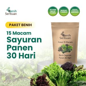 Benih Seribuan - Paket 15 Macam Benih Sayuran Daun 30 Hari Panen