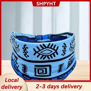 [COD] SHPYHT Local delivery Ship within 24 hours Fashion Cotton Stretch Headband African Pattern Print Twist Style Elastic Hair Band Wide Hairbands Bandana Turban Knot Headwrap