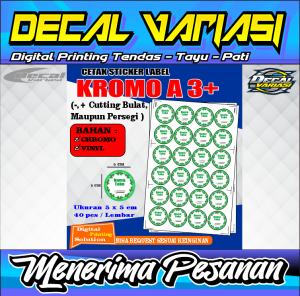 Stiker Chromo-Stiker Label-Stiker Bulat-Stiker Custome-Stiker Bebas Request-Stiker Variasi