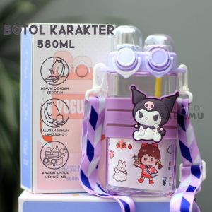 Anime Sanrio Cinnamoroll Kuromi 580Ml Water Bottles Cute Cartoon My Melody Pochacco Portable Double Drink Cup Kids Gift