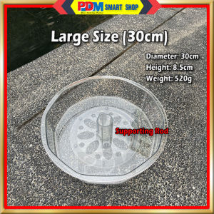 PDM 360° Rotate Lazy Susan Large Turntable Transparent Tray Storage Rack Kitchen Cabinet Desktop Organizer 360度透明旋转置物架