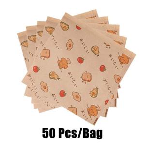 50Pcs Greaseproof Paper Triangle Baking Bag Hotdog Sandwich Wrapper Hamburger Wrapper Food Wrapper