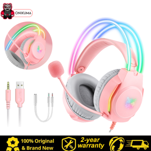 ONIKUMA X26 Gaming Headset RGB Light 3.5MM Wired Gaming Headphones With Mic Head-mounted Earphone For PC Laptop XBOX Switch Computer 2-Year Warranty