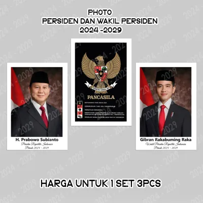 FOTO PERSIDEN DAN WAKIL PERSIDEN 2024-2029 SUDAH PAKAI BINGKAI