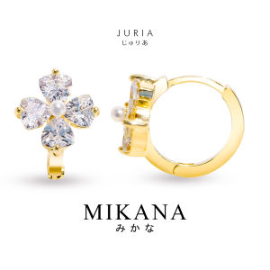 Mikana Petal Charm 14k Gold Plated Juria Stud Earrings Accessories Jewelry for Women flower pearl jewelry for woman earings earing