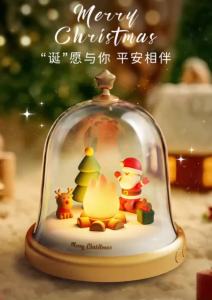 Christmas Flame Lamp with Music Bluetooth Speaker Magic Fire Mood Light Music for Xmas Gift Decor