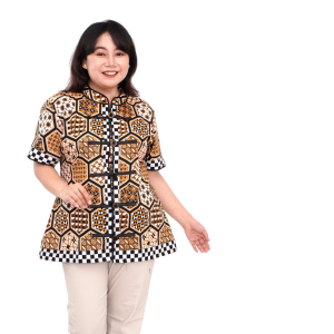 Blouse Big Size Wanita Atasan Batik Jumbo S-M-L-XL-2L-3L-4L-5L-6L-7L Model Blus Jumbo Kerja Batik / Atasan Kantor Big Size Kantor Wanita / Blouse Seragam Kantor Formal Kekininan