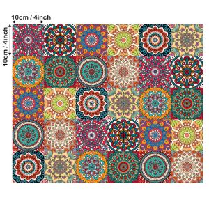 30 PCs 10 * 10cm Stickers Occlusion Stickers Transformation Morocco Mexico National Style Bohemian Talavera Style Stickers Mixed for Wall Kitchen Bathroom Stairs Decals