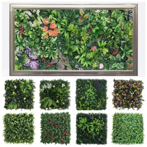 CEMOMEF DIY Artificial Plant Wall Panel Flower Eternal Life Simulation Maple Plant Sheet Photography Props Lifelike Artificial Eucalyptus Carpet Home Garden Fence