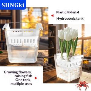 [COD] 🔥🔥🔥SHNGki Hộp Đựng Thủy canh có giỏ hỗ trợ thoáng khí Chậu Hoa Thủy canh hạt Tulip 4 lỗ Chậu hoa không cần thiết trang trí nhà cửa