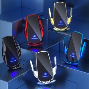 15W Automatic Clamping Wireless Charger Car Holder Smart Infrared Sensor Air Vent Mount Mobile Phone Bracket Stand