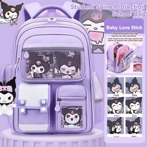 Sanrio Kuromi Children School Bags 42cm Preschool Kids Children School Bag Kuromi Style Student Schoolbag Kindergarten Backpack Beg Sekolah Tadika SanrioKuromi large Cute Rabbit capacity
