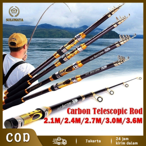 Joran Pancing Carbon Fiber Sea Fishing Rod 2.1M-3.6M/7 Tongkat Stik Pancing 3.6Meter Stick Pancingan Ikan Besar Kecil Laut Sungai Danau Perlengkapan Memancing Mancing Mania Portable Stabil Kuat Multi Layer Rod Catch 35Kg Fish Strong Baitcasting
