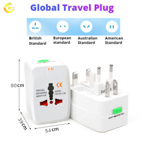 Pure Copper Global Universal Travel Adaptor UK US EU AUS Worldwide Converter Adapter Plug with USB Adaptor Charger