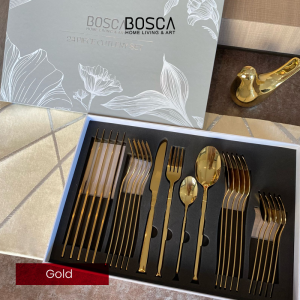 Bosca Living - Luxury Cutlery Set Gift Box / Set 24pcs Sendok Garpu Pisau Stainless Steel Gold Rosegold Mewah / Kado Gift Hampers / Gift Box Cutlery Set 24 Pcs Premium / Sendok Set / Perlengkapan Makan Set