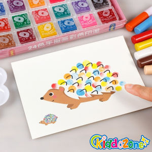 Thẻ Vẽ Ngón Tay KiddoZone Với 12 Miếng Mực Màu Đồ Chơi Vẽ Giáo Dục Học Tập Thủ Công Tự Làm Cho Trẻ Mẫu Giáo Quà Tặng